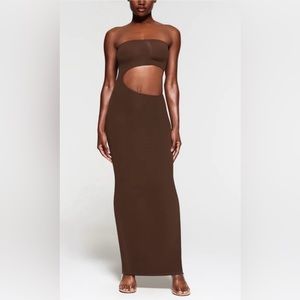 Skims Fits Everybody Cut Out Dress Small brown